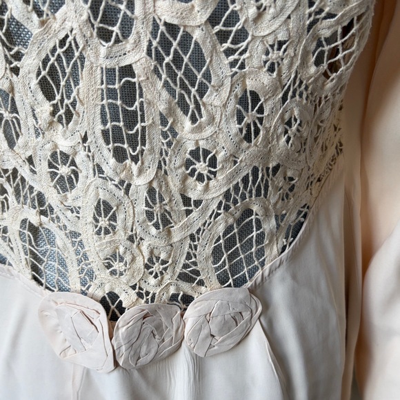 Cream Lace Back Draped Blazer Jacket Small–Medium Romantic Boho - Picture 3 of 9